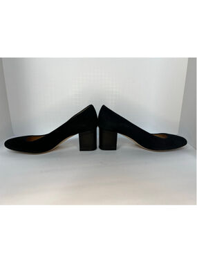 J. Crew Black Suede Block Heel Pumps size 8